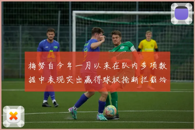梅努自今年一月以来在队内多项数据中表现突出赢得球权抢断拦截均名列前茅